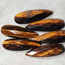 13X40MM FACETED PEAR CABOCHON TIGER EYE(4PCS/BAG)